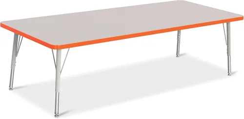 Vista 45 de Berries Mesa rectangular para actividades, altura E, Gris/Negro/Negro, 1