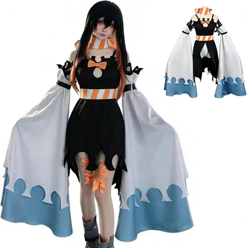 Vista 8 de Amo Cosplay Disfraz Gachiakuta Conjunto Completo Mujer Negro Correa Falda negro B
