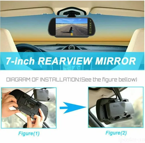 Vista 3 de Car Reverse Camera Wireless 7 inch Rear View Mirror Monitor + Car Backup Camera Kit Night Vison Camera Car Rear Camera(Camera Only)(Monitor Only)