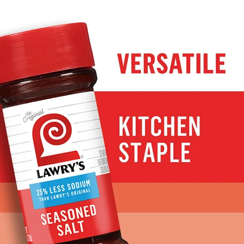 Vista 10 de Lawry's Sal sazonada, 25% menos de sodio, sin MSG añadido, certificado Kosher, básico, versátil, condimento multiusos para agitar en carne de res