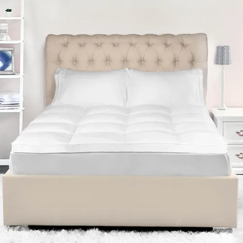 Vista 10 de Superior Cubrecolchón, alternativa al plumón, almohada de cama de 2 pulgadas de profundidad, almohadilla cómoda, protector de colchón esponjoso