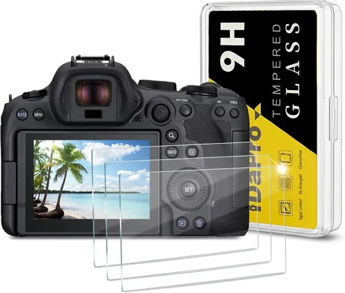 Vista 13 de iDaPro 2 protectores de pantalla para Canon EOS R1/EOSR1 + [2 piezas] Protector de pantalla de vidrio superior, vidrio templado, dureza 9H