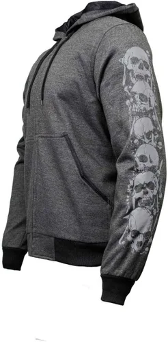 Vista 17 de Milwaukee Leather Sudadera con capucha protectora para hombre - Aramida reforzada con armadura de hombro y codo CE Grpm1788-negro