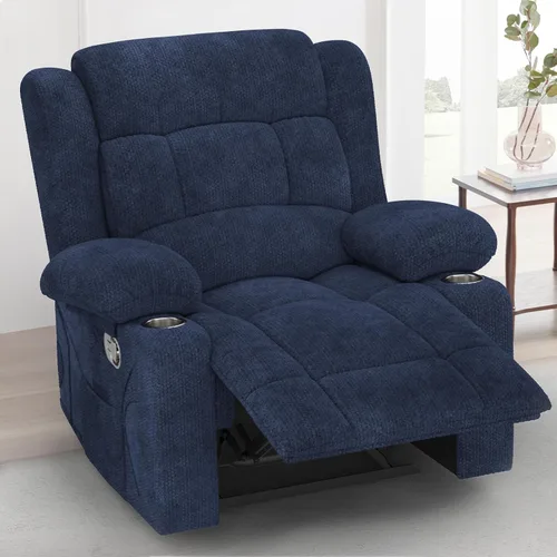 Vista 12 de Juego de sofá reclinable loveseat con 2+1 piezas, 2 plazas estilo minimalista reclinable manual con tirador, loveseat con puertos de carga USB