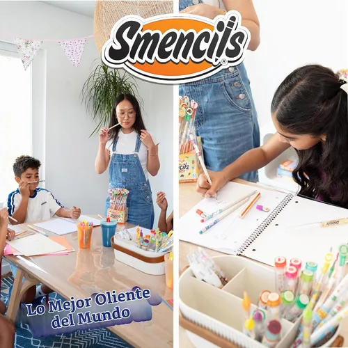 Vista 8 de Smencils - Lápices patentados de grafito perfumado gourmet HB #2 hechos de periódicos reciclados, 10 unidades, regalos para niños, suministros