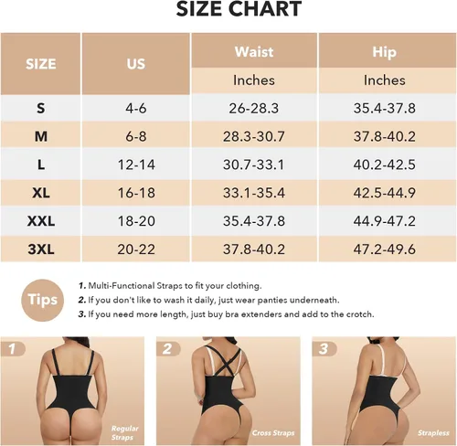 Vista 6 de FeelinGirl Tanga moldeadora para mujer, firme, triple control de abdomen, moldeador de cuerpo, cintura alta, faja invisible, bragas