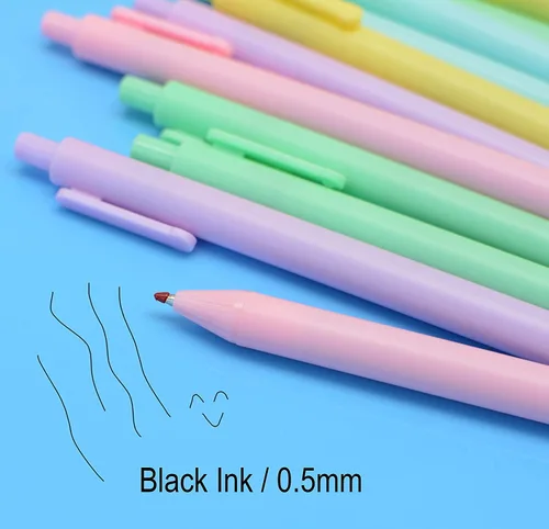Vista 3 de 30 bolígrafos lindos de tinta negra, bolígrafos de gel Kawaii recargables y retráctiles para niños, escuela, oficina, niños, estudiantes