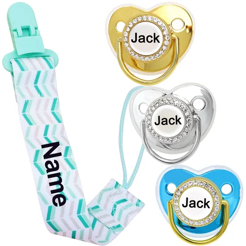Vista 12 de 4 unidades, chupete personalizado con nombre, clip para chupete personalizado, regalo de bebé para niños y niñas recién nacidos, accesorio de bebé