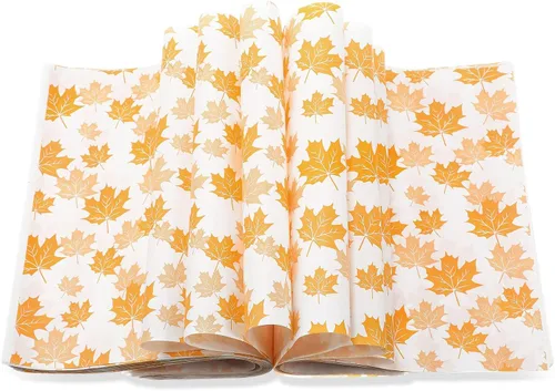 Vista 11 de Tenare 150 hojas de papel encerado de Halloween para otoño, hojas de arce