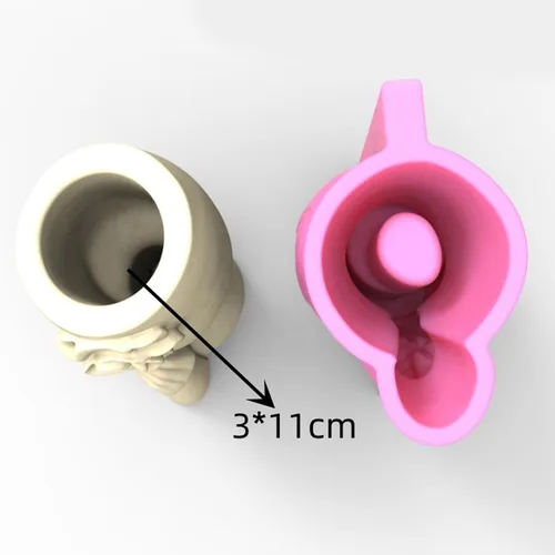 Vista 5 de BIBABLYKE Molde de silicona para maceta, moldes de hormigón, arte humano, macetas, moldes de cementos, material de silicona para bricolaje