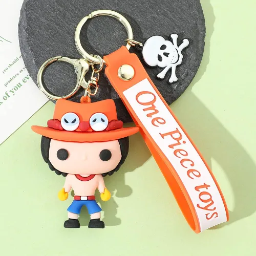 Vista 7 de Llavero con diseño de anime de una pieza, Luffy Law Sanji con colgante de acrílico y accesorios de regalo para hombres y niños, S