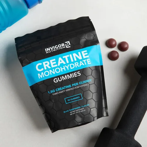 Vista 7 de INVIGOR8 Gomitas de creatina, monohidrato de creatina sin OMG para hombres y la mejor creatina para mujeres, 0.16 oz de creatina por porción, 90