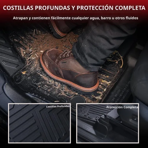Vista 5 de LASFIT Alfombrillas para Toyota Tacoma 2005-2011 (solo compatible con DoubleCab AutoTran)