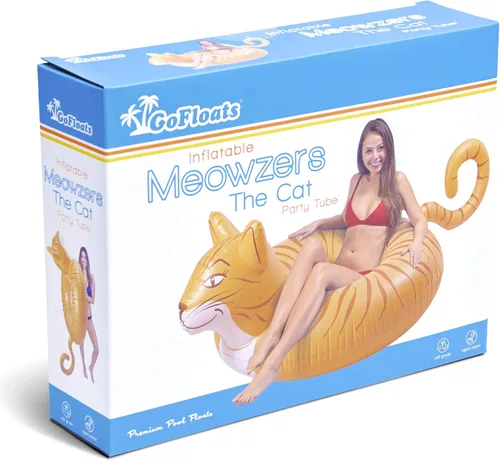 Vista 7 de GoFloats Meowzers the Cat Party - Balsa inflable con estilo (para adultos y niños)