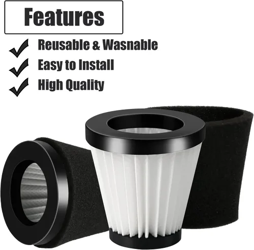 Vista 2 de Filtro de repuesto para aspiradora de mano Scorpion con cepillo compatible con Dirt Devil Scorpion aspiradora de mano estilo F117, comparado
