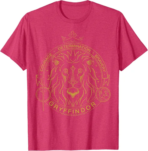 Vista 6 de Harry Potter Camiseta Gryffindor Line Art Lion Symbol, Negro