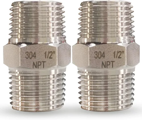 Vista 11 de 1" Tetina macho hexagonal, accesorios de tubería de acero inoxidable 304, adaptador de tubería roscada NPT de 1 pulgada, conectores de tetinas