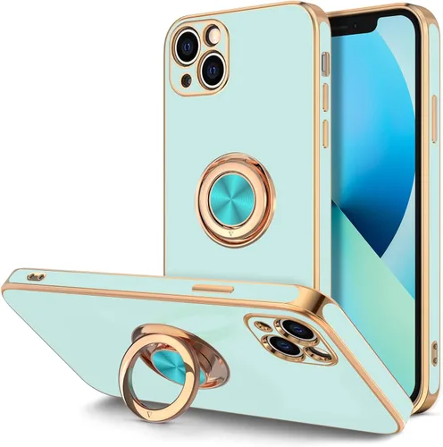 Vista 17 de Hython Funda para iPhone 13 con Soporte de Anillo [Soporte de Anillo Giratorio de 360° con Base Magnética] [Compatible con Soporte de Coche] Bonita