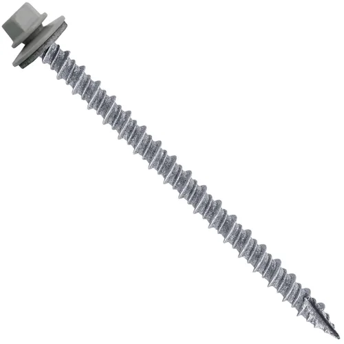 Vista 170 de Tornillos para techos de metal gris ABC 10 x 1 - Cabezal hexagonal - Arandela EPDM - Arandela de arranque automático/roscado - 1 bolsa - 250