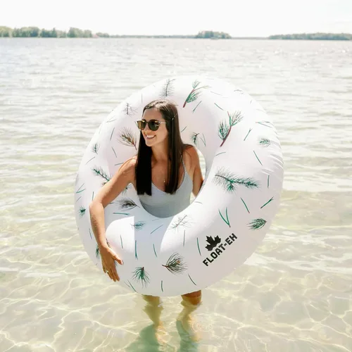 Vista 7 de FLOAT-EH Flotadores de piscina de tubo de aguja de pino para adultos: los flotadores de playa son gruesos, duraderos y diseñados con vinilo