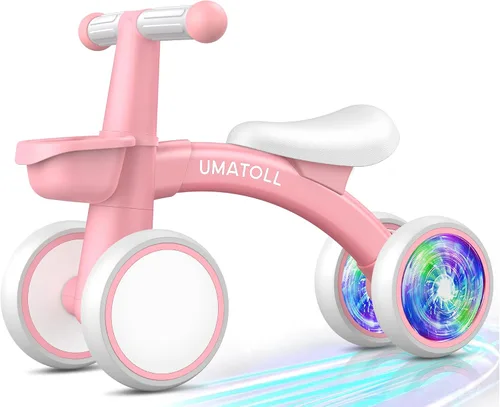 Vista 13 de Umatoll Juguetes de bicicleta de equilibrio para bebés de 1 año, asiento ajustable, regalos de cumpleaños para niños de 12 a 24 meses