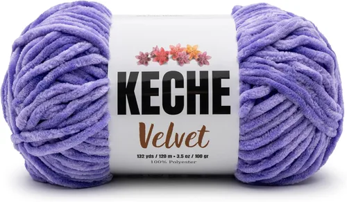Vista 15 de Keche Hilo para ganchillo, hilo de terciopelo, chenilla suave, manta de bebé voluminosa amigurumi Yarn 3.53 oz (132 yardas) - Arona