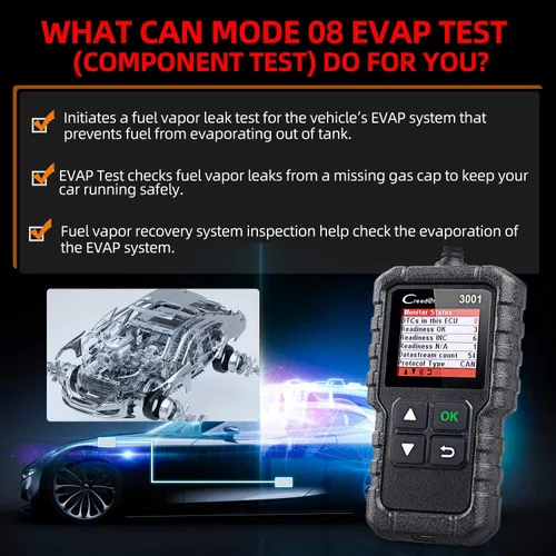 Vista 6 de LAUNCH Creader 3001 OBD2 escáner - Actualización 2025 Ver. lector de código de falla del motor, compatible con sensor O2, actualización gratuita