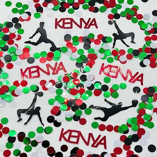 Vista 20 de Copa Mundial de Confeti - Nueva Zelanda, jugador de fútbol, pelota negra, blanca - 2 bolsas de media onza (1 oz) #3371
