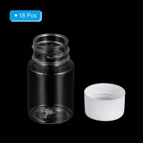 Vista 3 de PATIKIL Botella de reactivo de boca ancha de 2.7 fl oz, 2.7 onzas, paquete de 18 botellas de almacenamiento, recipientes de muestras de plástico