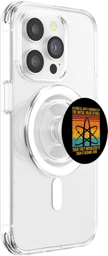 Vista 3 de El ateísmo ateísta Dios es solo un valor inicial variable es nulo PopSockets MagSafe PopGrip para iPhone