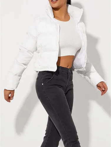 Vista 2 de Chaqueta corta para mujer, chaqueta de moda para mujer, abrigo ligero cálido para invierno