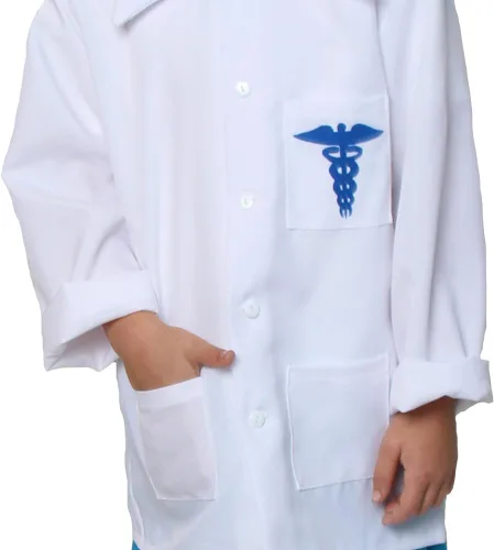 Vista 8 de Disfraz de médico azul para niños Ropa quirúrgica para niños, abrigo de médico para niños, disfraz de médico, vestido de médico, abrigo de médico
