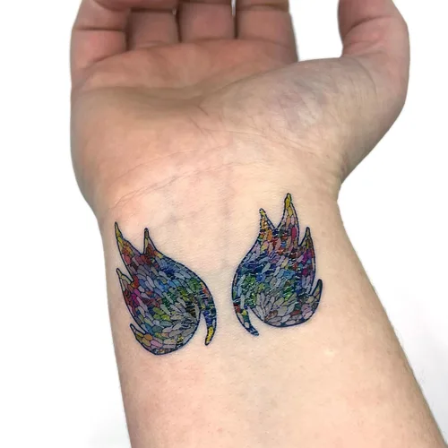 Vista 4 de Aquí y ahora afirmaciones ponibles - 26 tatuajes temporales, diseños artísticos de tatuajes falsos, letras pequeñas, ilustraciones florales