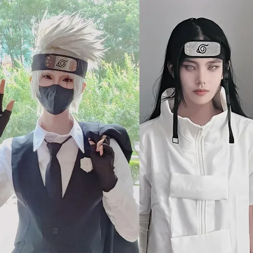 Vista 4 de ODINGONS Diadema de cosplay de ninja, diadema de anime ninja, diadema anti hojas de pueblo, cosplay