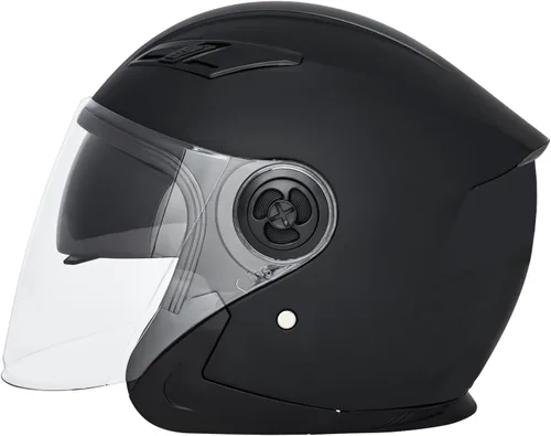Vista 8 de Casco de motocicleta con cara abierta SanQing, 3/4, para adultos, con media cara, para moto-scooter, motorista, hombres y mujeres, aprobado por