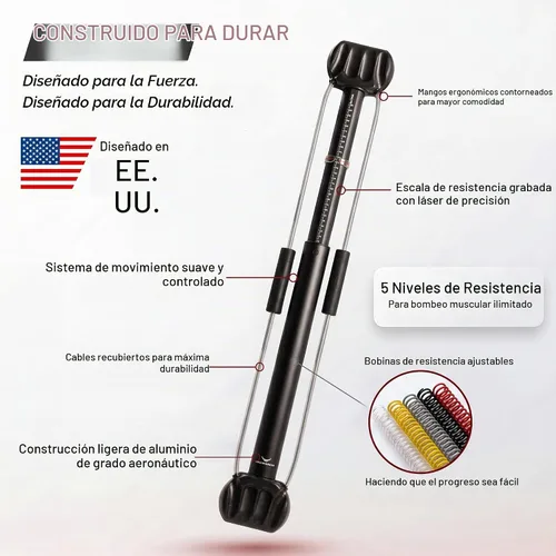Vista 6 de Bullworker - Bow Classic - Ejercitador isométrico y equipo para ejercicios en el hogar, incluye estuche portátil