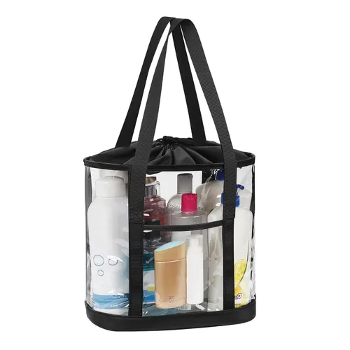 Vista 10 de Bolsas de maquillaje transparentes, bolsa de aseo aprobada por la TSA para viajes, bolsa de viaje transparente para artículos de tocador