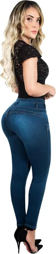 Vista 3 de Fiorella Shapewear Levantador de Butt Mujeres Jeans de Alta Altura Cintura Push Up Levanta Cola Pantalones Colombianos 512DB