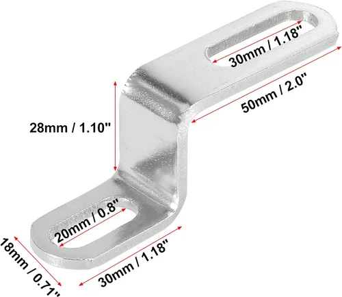 Vista 3 de Motoforti 20mm 30mm 0.8" 1.18" Soporte de tubo de escape de motocicleta en forma de Z, abrazadera de montaje de silenciador, acero inoxidable tono