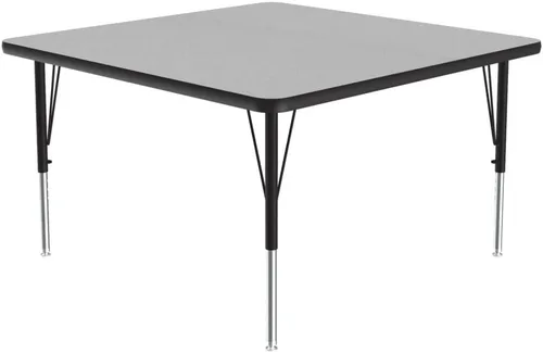 Vista 72 de Correll Mesa rectangular de actividades para el aula de 24 x 48 pulgadas, altura ajustable (19 a 29 pulgadas), parte superior de granito gris, borde