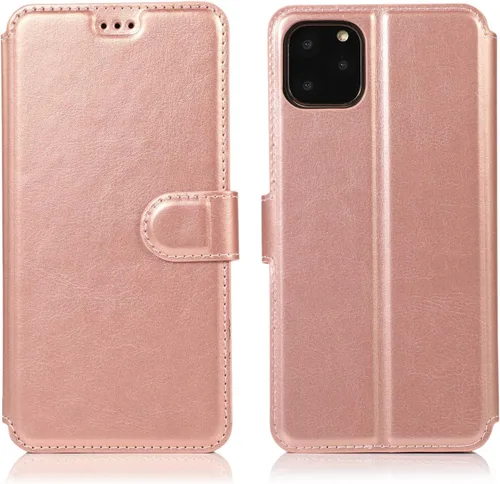 Vista 14 de QLTYPRI Funda para iPhone 11, Premium PU Leather Simple Wallet Case [Ranuras para tarjetas] [Soporte De Caballero] [Cierre Magnético] Funda Flip A