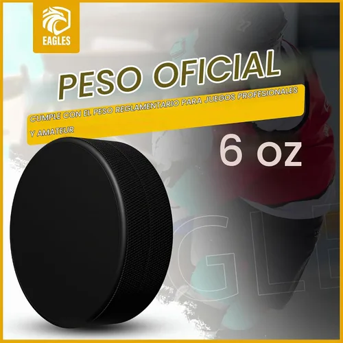 Vista 3 de EAGLES Ice Hockey Pucks 1, 2, 3, 6 or 50 Pack High Grade Pucks Official Regulation Weight & Size for Practice & Classic Training - 6 oz Diameter
