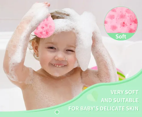 Vista 5 de Esponja de ducha de baño para mujer y hombre, masaje relajante corporal exfoliante esponja de lufa de limpieza profunda