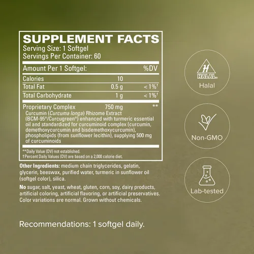 Vista 5 de Terry Naturally CuraMed 750mg - Alivio del dolor y la inflamación - 60