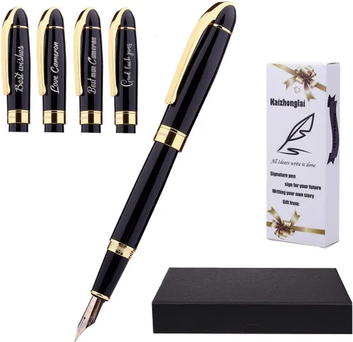 Vista 8 de Ancolo Bolígrafo de rodillo personalizado con caja de bolígrafo, perfecto para cumpleaños, negocios, fiestas para hombres y mujeres con nombre