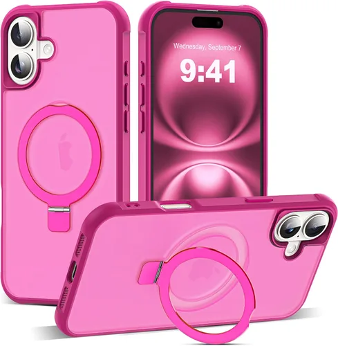 Vista 146 de SKYLMW - Funda compatible con iPhone 11 de 6.1 pulgadas, con soporte magnético invisible tipo anillo, funda translúcida de grado militar, compatible