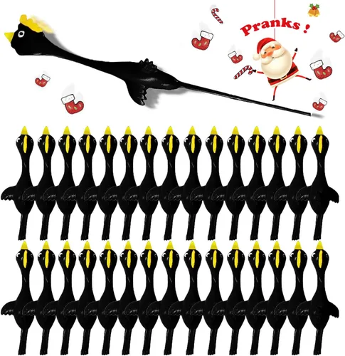 Vista 8 de Slingshot Pollo de goma Pollo Flick Pollo Volador Flingers Stress Gag Toys Stress Gag Toys, tirachinas de pollo de goma, divertidos rellenos