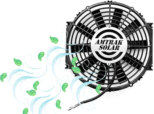 Vista 8 de Amtrak ventilador plástico solar de 12 pulgadas