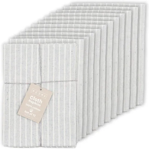 Vista 11 de MEEMA Servilletas de tela Servilletas de tela de algodón lavables hechas de materiales reciclados Juego de regalo de mesa de cocina 19.5 x