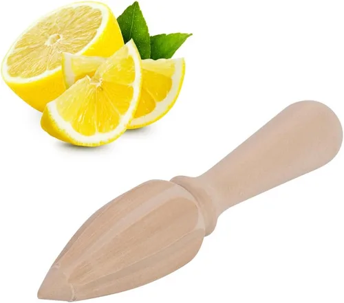 Vista 5 de FLEXMAN Wooden Lemon Squeezer Reamer, Multi Purpose Useful Manual Citrus Squeezer, Lemon Hand Juicer, Lime Squeezer for Lemons, Limes, Oranges